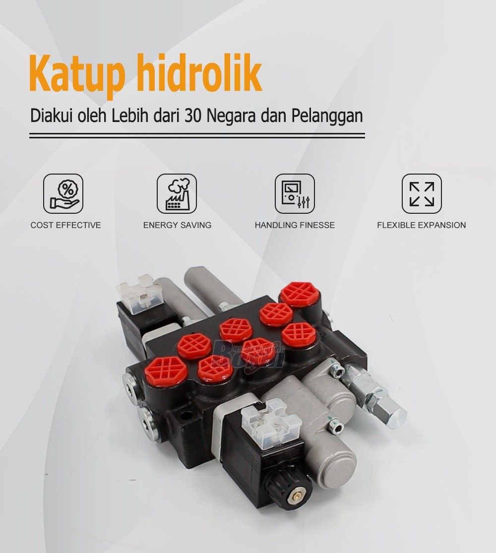 P40-BOT-BQTW1-DCOT Solenoid and Cable 3 Spool Monoblock Valve